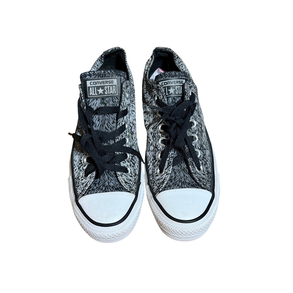 Converse Chuck Taylor All Star Low Top Black White Knit Sneakers Womens